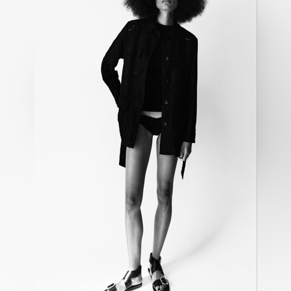 ZARA LIMITED EDITION EMBROIDERED EYELET JACKET